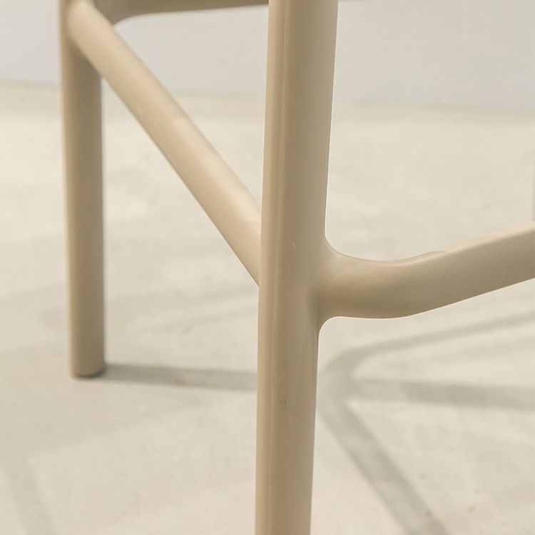 Taburete de bar de plástico para dormitorio, taburete moderno sin brazos con respaldo, asiento de plástico