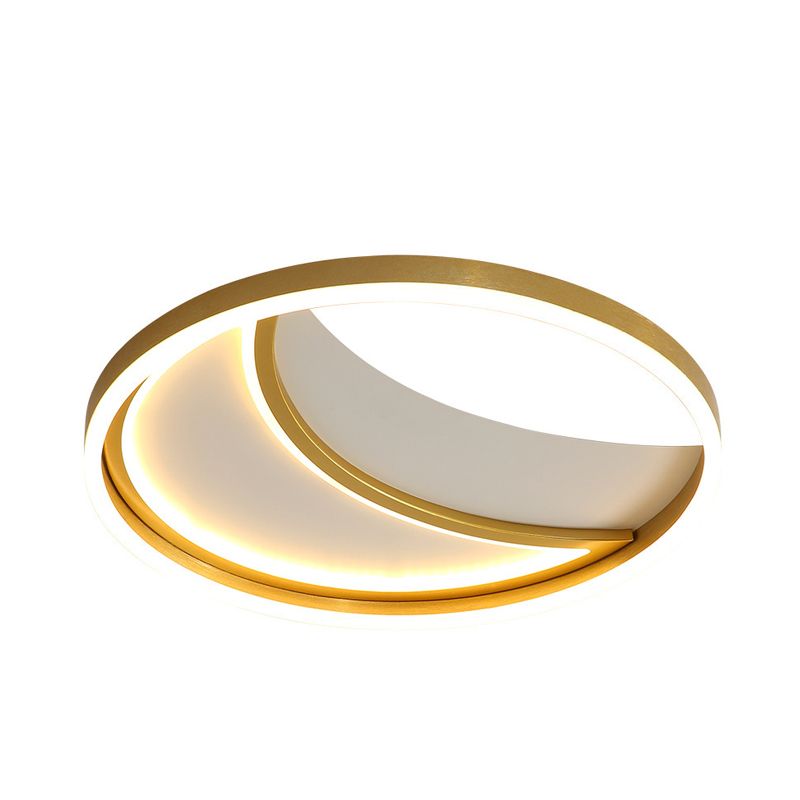 Moon Bedroom Ceiling Mounted Light Acrylic LED Creative Flush Mount Spotlight in Gold