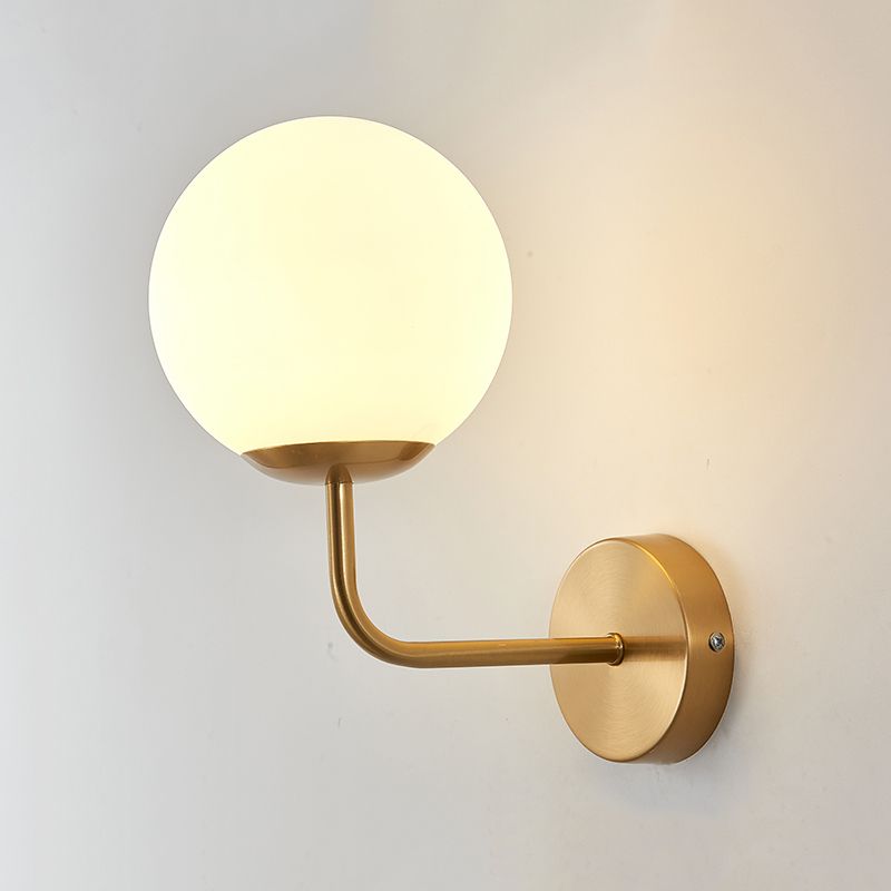 1 Light Ball Wall Lighting Fixtures Modern Style Glass Wall Mounted Lights