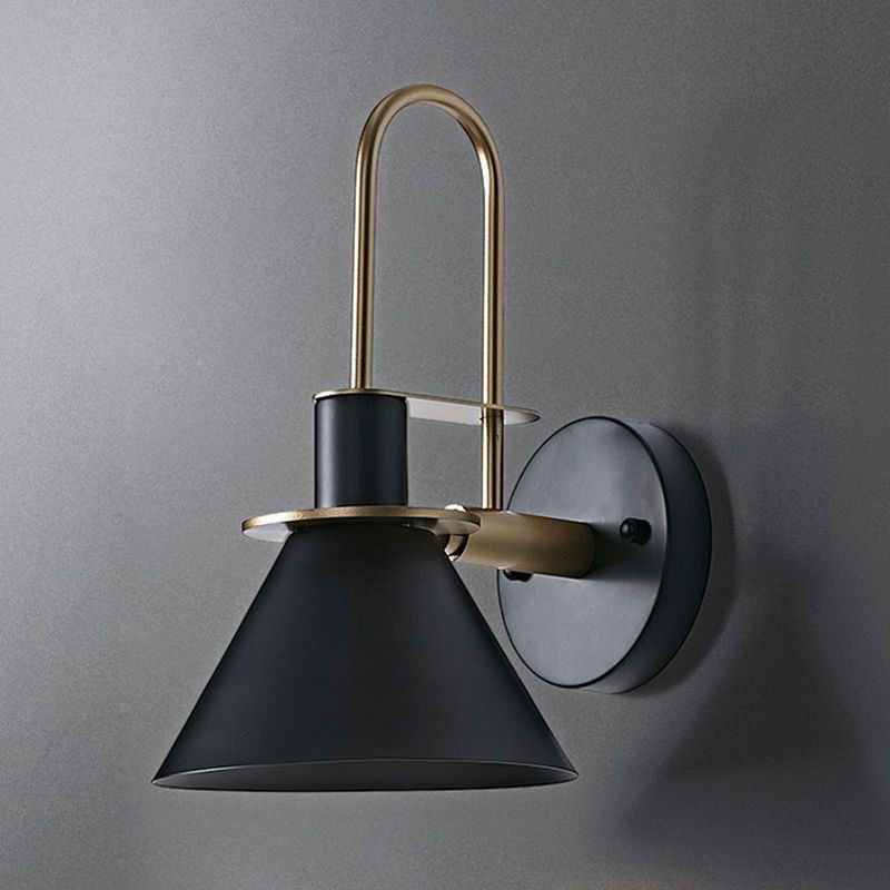 1 Light Metal Wall Mounted Light Fixture Modern Dual Cone Wall Sconce Lighting for Dining Room