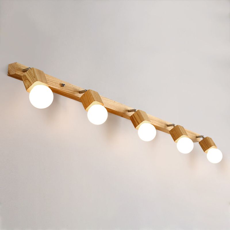 Fissaggi di illuminazione per vanità geometriche in stile moderno Stile con parete vanità in legno Sconce