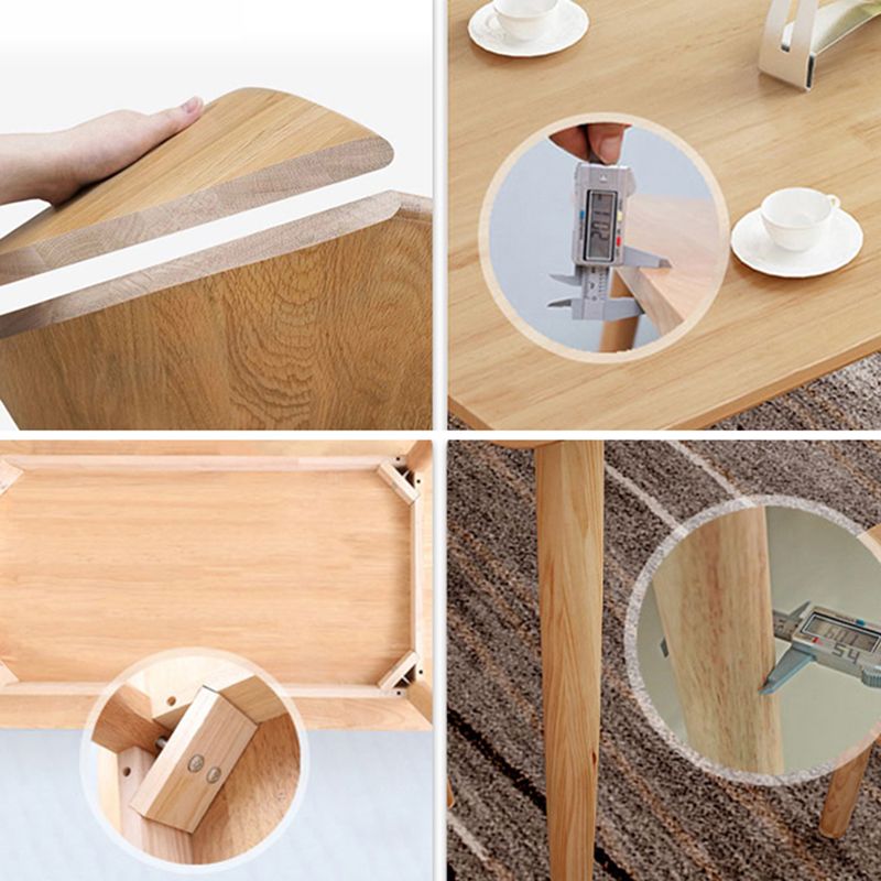 Contemporary Solid Wood Rectangle Dining Room Set with 4 Wood Legs for Kitchen Furniture