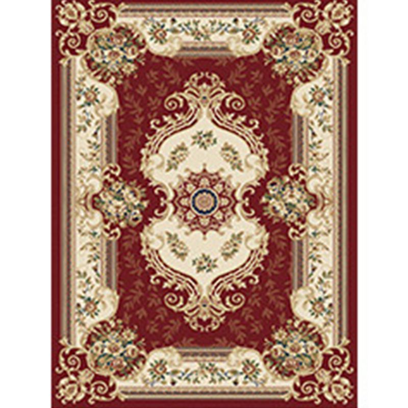 Traditional Area Rug Floral Design Rug Polyester Anti-Slip Backing Carpet for Home Decor
