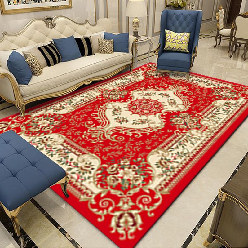 Hell gefärbter Blumendruckteppich Mitte des Jahrhunderts moderner klassischer Indoor-Teppich Polyesterfreundlicher waschbarer Teppich für Wohnkultur