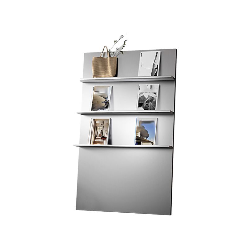 3 Shelf Metal Bookshelf Contemporary Shelves Included Bookcase in White and Silver