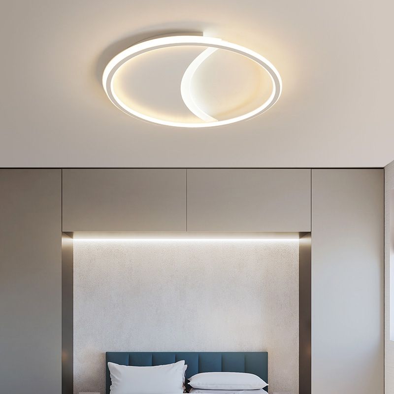 Contemporary Simple Round Flush Mount Ceiling Light with Acrylic Shade for Living Room