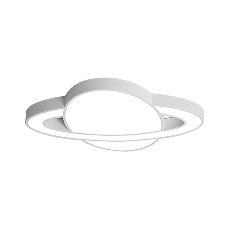 White/Pink/Yellow/Blue Planet Shape Flush Mount Lamp Nordic Style Acrylic LED Ceiling Light Fixture for Kid Bedroom