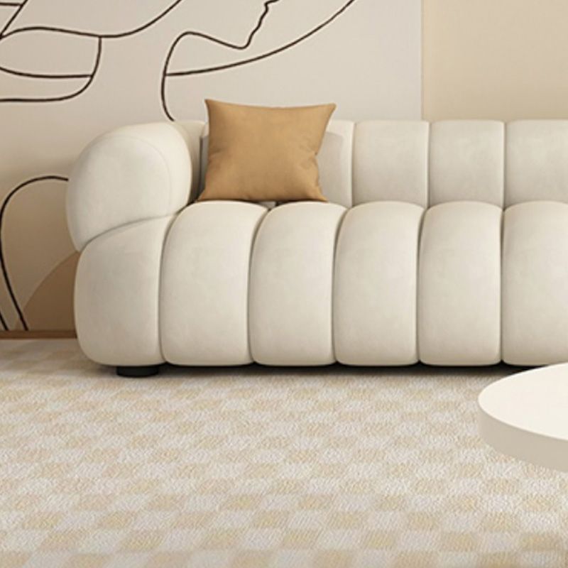 35" Wide Contemporary Sofa White Pillows Stationary Seating for Living Room