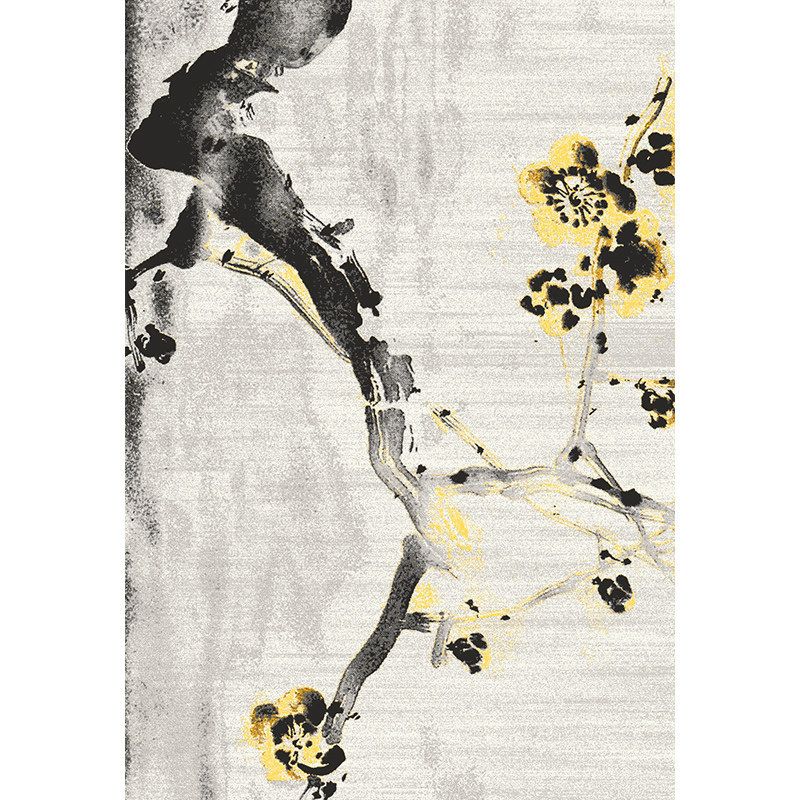 Minimalist Abstract Pattern Rug Multi Colored Polyester Carpet Washable Pet Friendly Anti-Slip Rug for Drawing Room