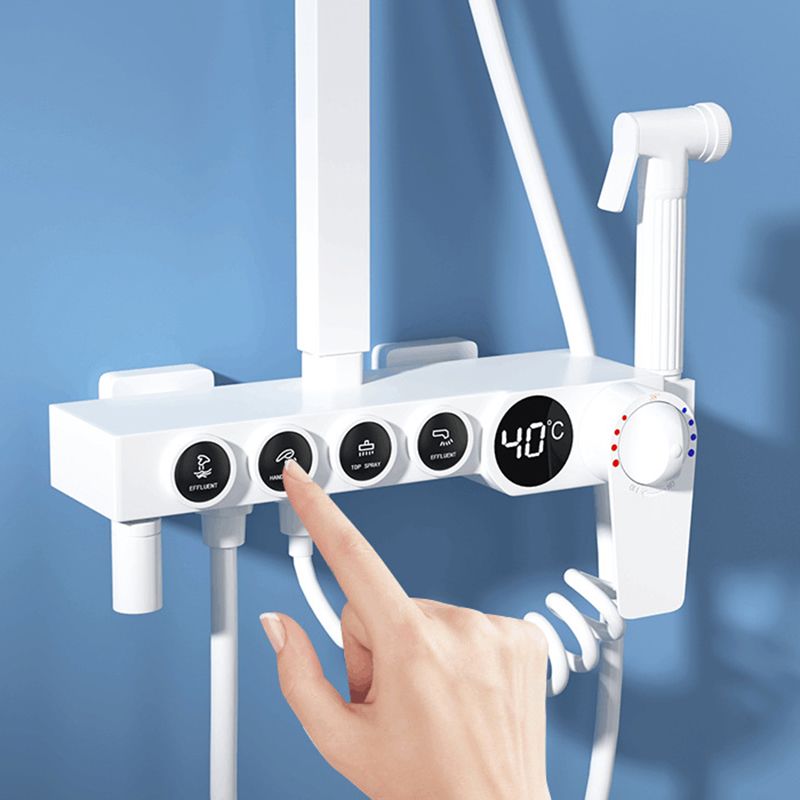 Modern Shower System Wall Mounted Rectangle Shower System with Hand Shower