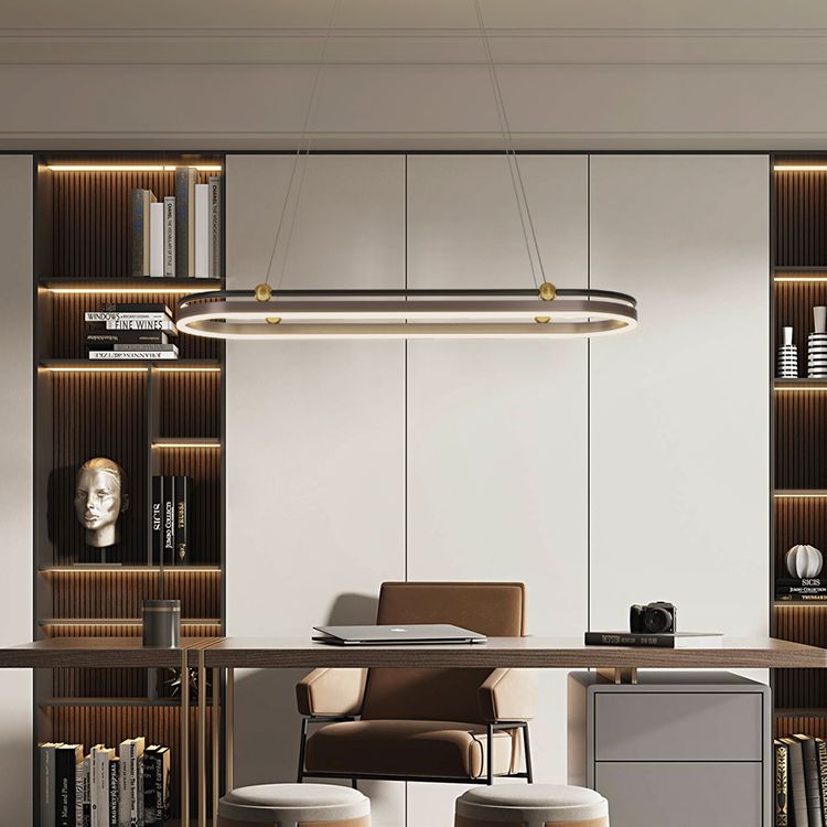 Dining Room Modern Island Light Fixture LED Linear Aluminum Pendant Light