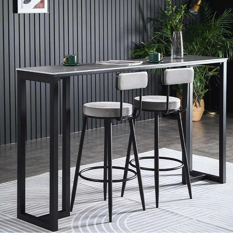 Industrial Bar Height Table Stone Top Bistro Table for Patio Use