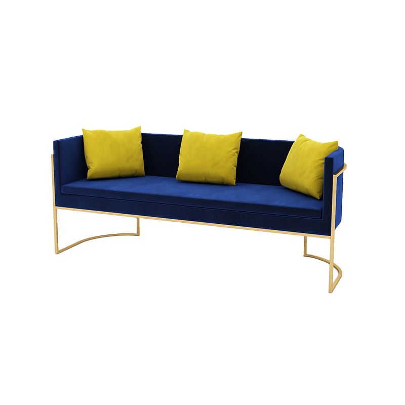 Modern Tuxed Back Sofa with Golden Base and Tight Back for Living Room