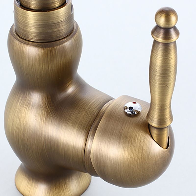 Traditional Kitchen Faucet Solid Brass High Arc Standard Kitchen Faucets Single Handle