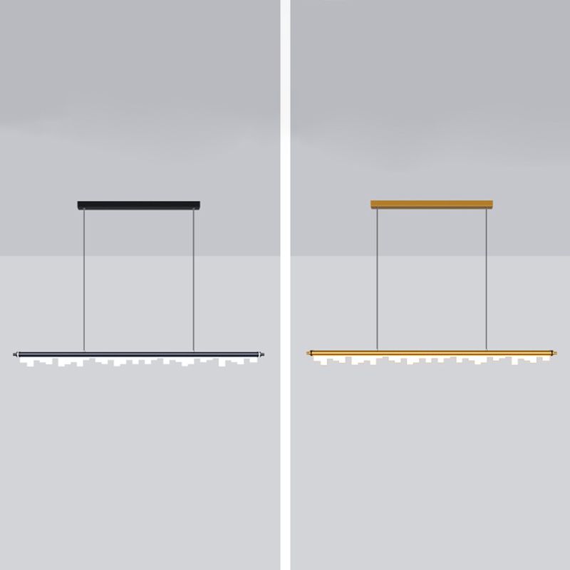 Idee di illuminazione dell'isola lineare moderna lampadario metallo 1 luci isola luminosa per sala da pranzo