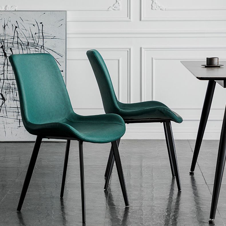 Sillas de comedor estilo moderno Sillas auxiliares de cocina sin brazos con patas de metal