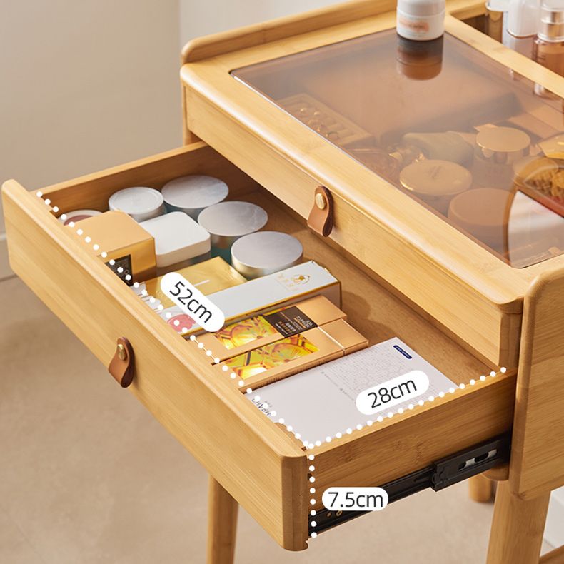 Modern Mirrored Makeup Vanity Glass Drawers Make-up Vanity with Storage