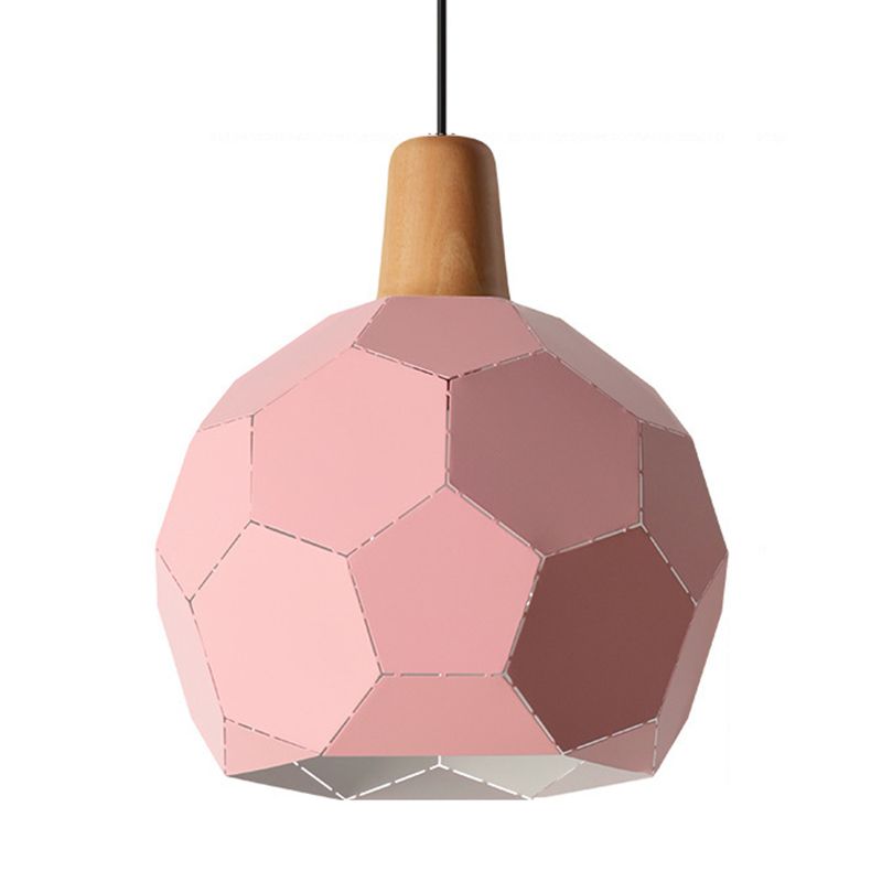 Metal Spherical Shade Hanging Lights Modern Macaron Style 1 Light Hanging Mount Fixture