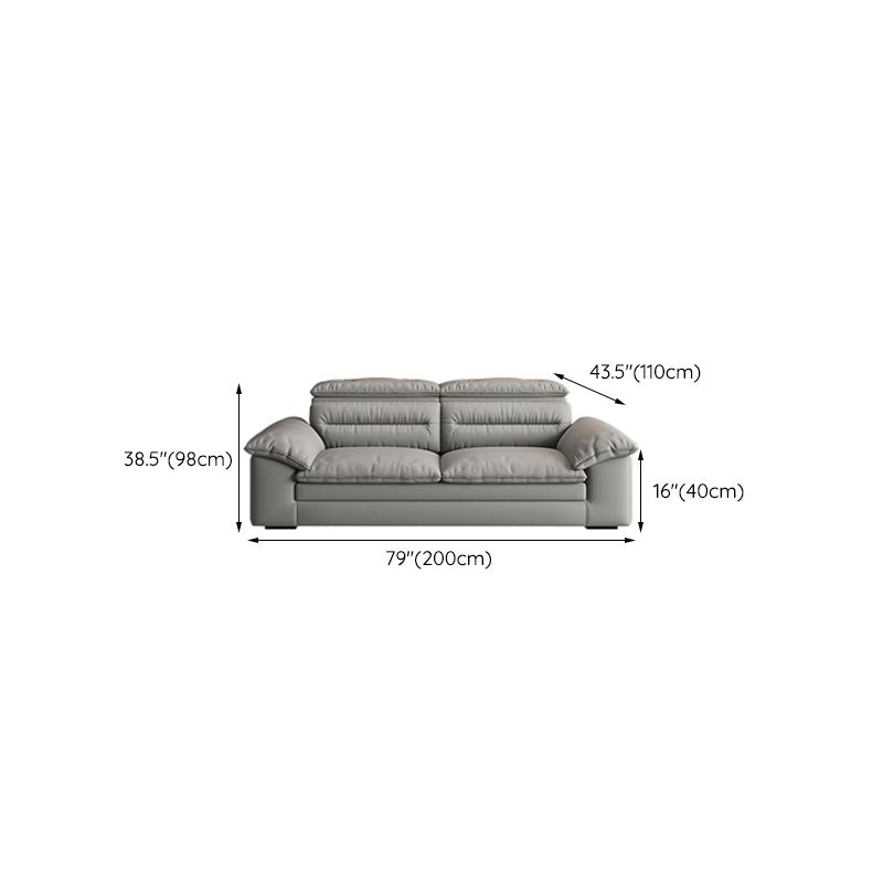 Farmhouse Pillow Top Arm Sofa Gray Down Fill Cushions Seating