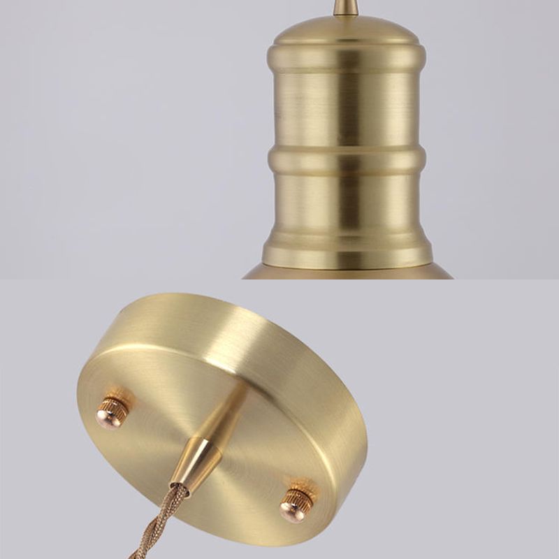 Minimalistische hangende hanglamp messing messing gearceerde hangerverlichting met metalen schaduw