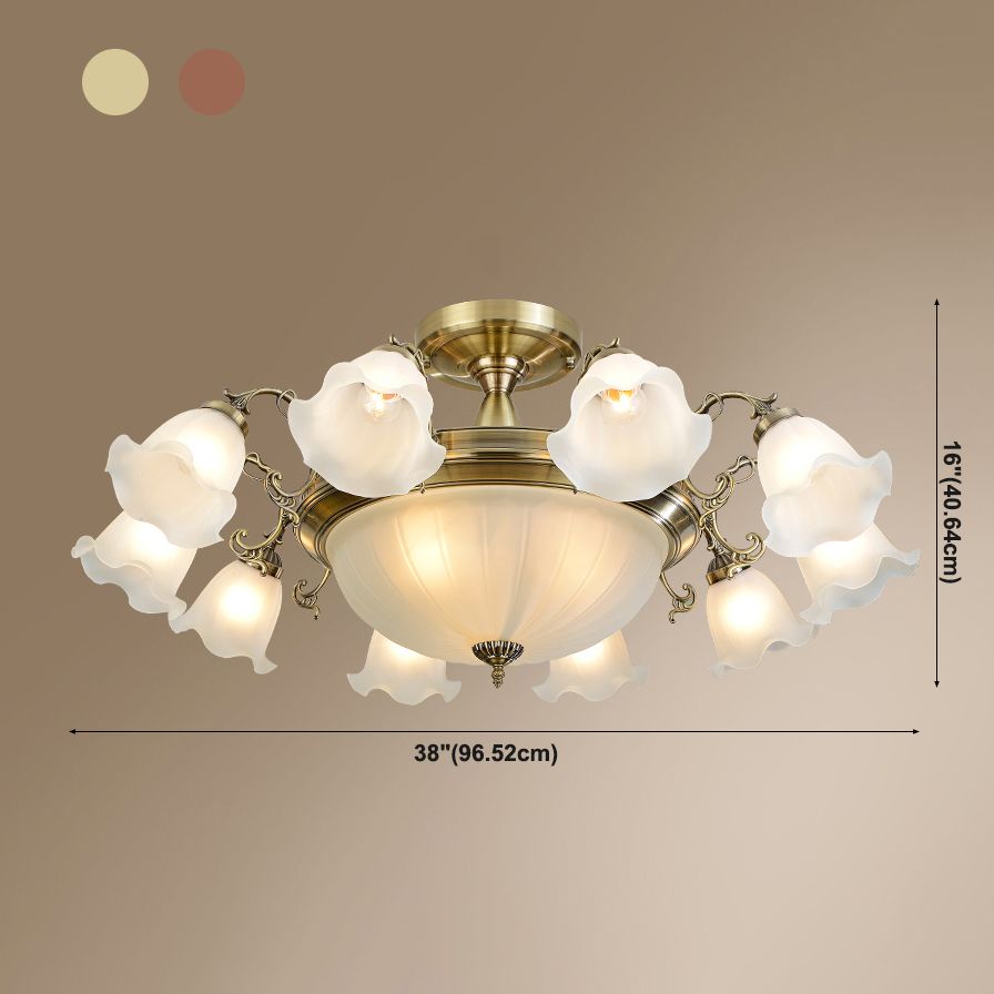 Lámpara de techo tradicional retro con pantalla de cristal, luz de montaje empotrado para tienda de ropa