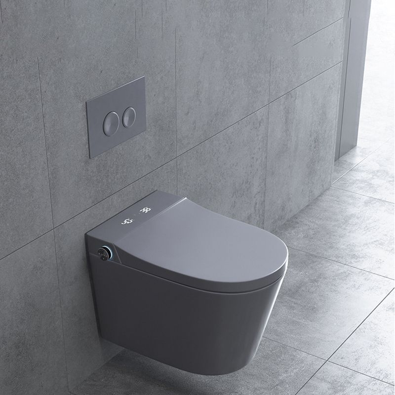 Modern Grey Siphon Jet Flush Toilet One-Piece Wall Mount Toilet for Bathroom