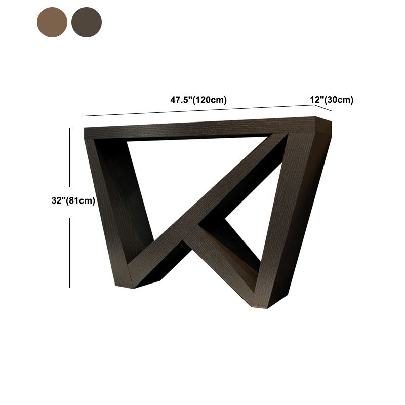 12" W Wood Console Table Mid-Century Modern Rectangle Accent Table for Hall