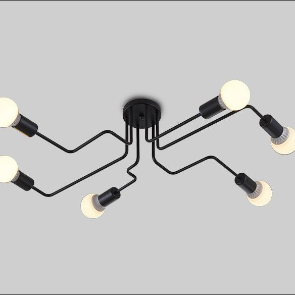Luce di ferro industriale semi -ruscini di pistola nera vicino alla luce del soffitto
