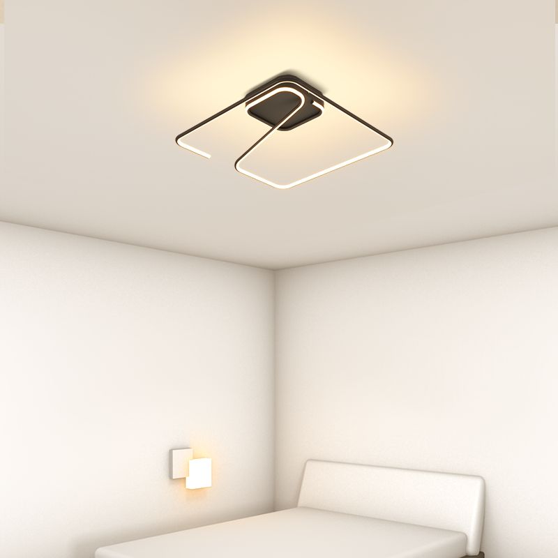 Squared Ceiling Mounted Fixture Modern Style LED Aluminum Ceiling Lighting