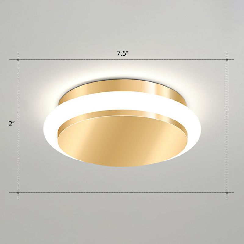 Foyer geométrico empotrado iluminación acrílico estilo simple LED luz de montaje en techo en oro