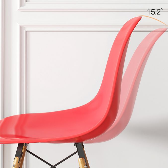 Küche Plastik Essstuhl mehrfarbige Seitenstuhlset mit Holzbeinen