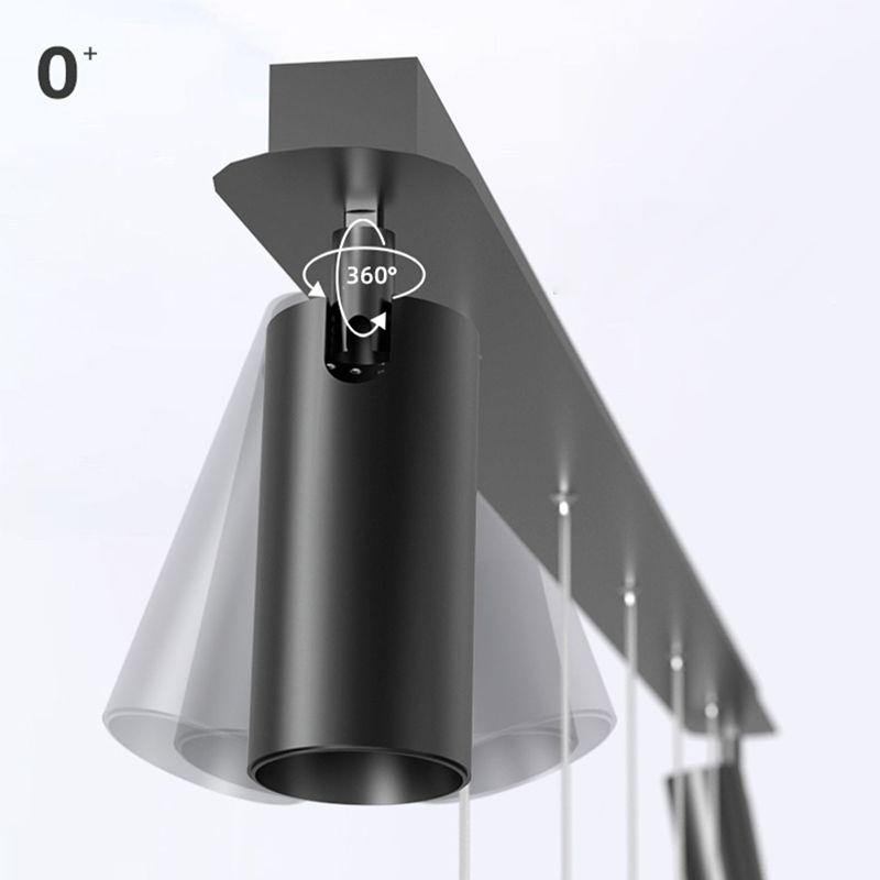 Torch-shaped LED Island Light with 360° Adjustable Spotlight Design Dining Room Lighting Fixture