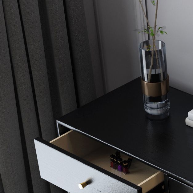 Glam Storage Chest Dresser Horizontal Storage Chest with Drawers