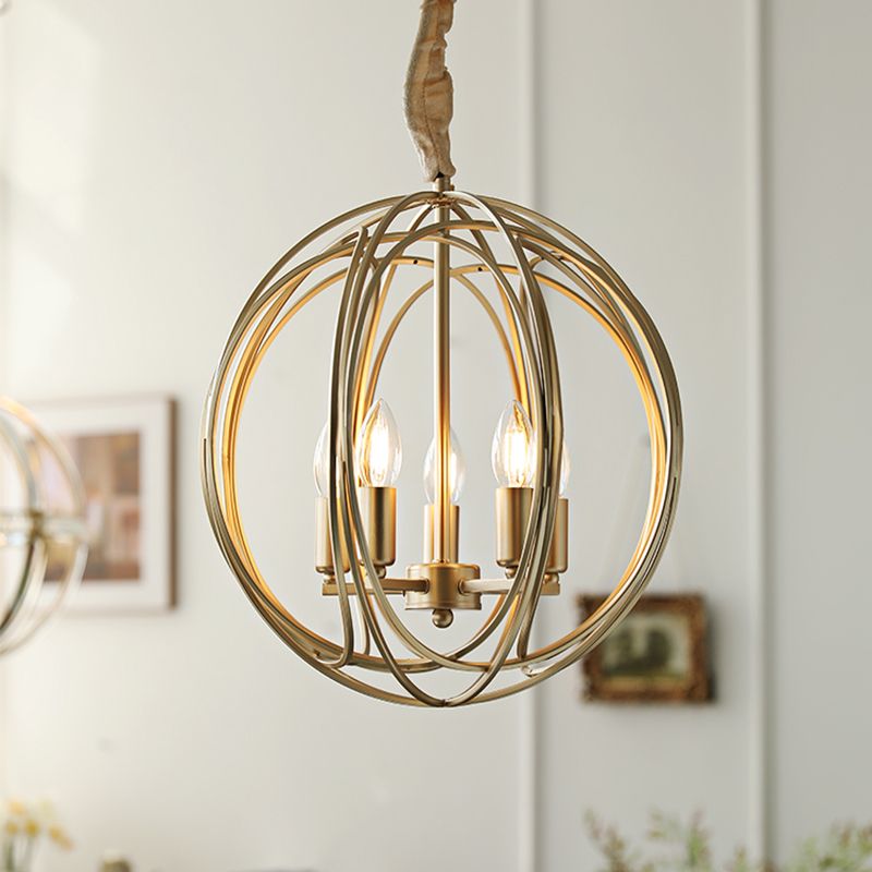 Traditional Hanging Chandelier Lamp Global Iron Suspension Chandelier Pendant Light