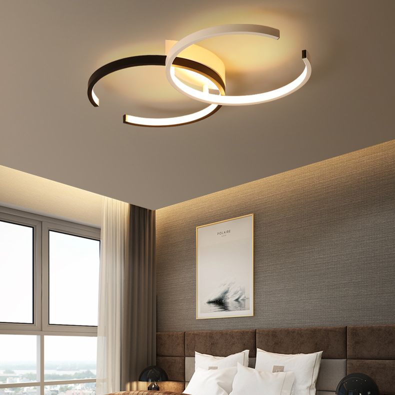 Montaje redondo de techo de techo de metal minimalista lineal semi luz semi flush.