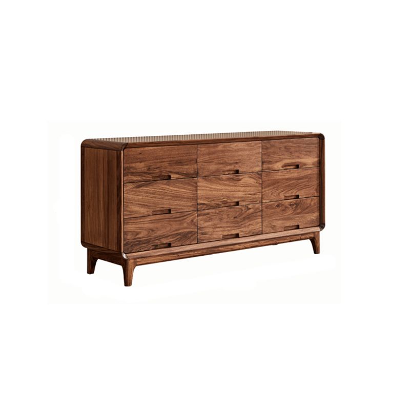 Mid-Century Modern Chest with Drawers and Straight Legs in Solid Wood