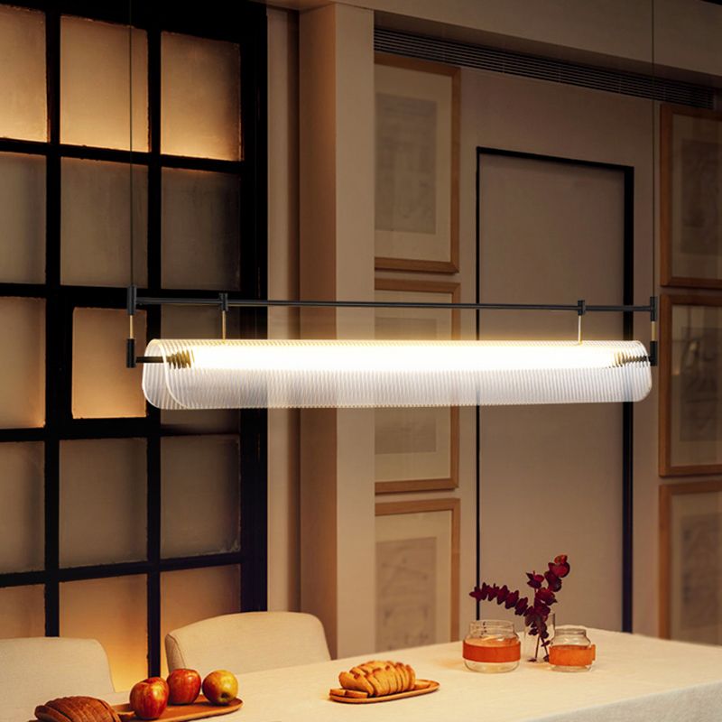 Acrylic Shade Ceiling Pendant Light Modern Linear Shape Island Lighting Ideas for Kitchen