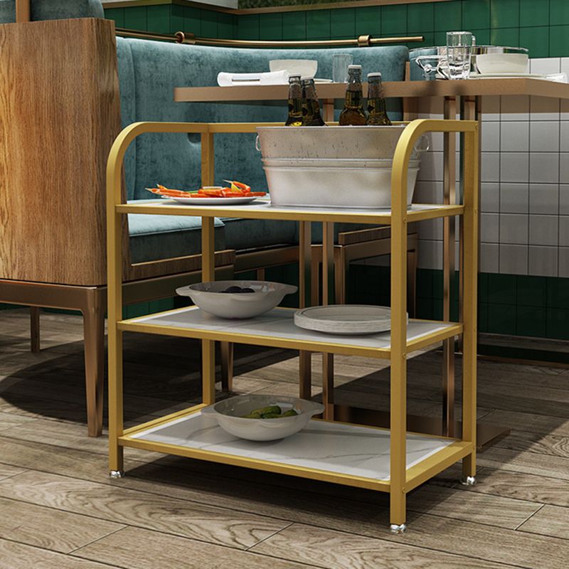 23.62"H Rolling Prep Table Modern Style Reclaimed Wood Prep Table for Home Use