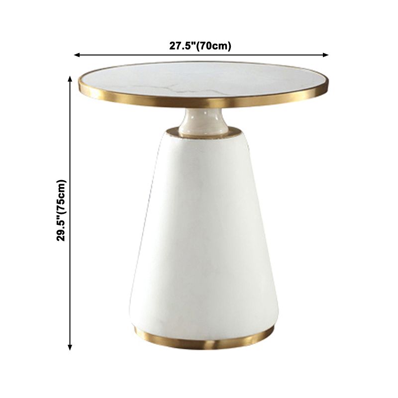 Mesa de comedor de piedra sinterizada de forma redonda, mesa con pedestal Glam para comedor