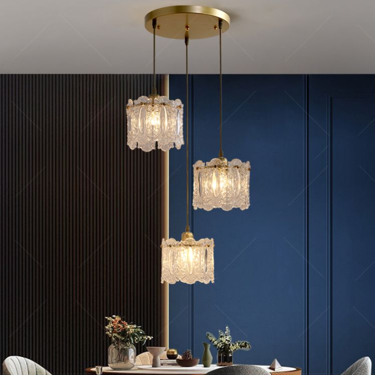 Gold Glass Pendant Lighting Fixtures Minimalism Ceiling Pendant for Dining Room