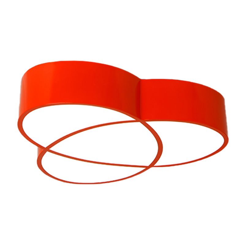 Intersecting Oval Hallway Flush Mount Acrylic LED Minimalist Close to Ceiling Lighting in Red/Blue/Green