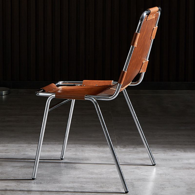 Contemporary Kitchen Dining Chairs Faux Leather Side Chairs with Silver Legs