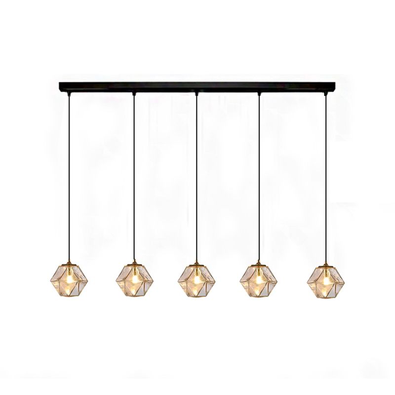 Verre géométrique suspendue Lumière Créative 1 Livrage léger Pendant le suspension moderne