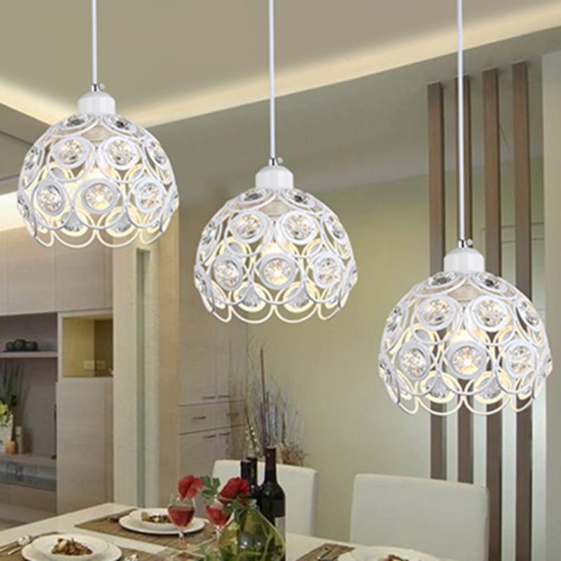 Nordic Style Pendant Lamp Global Suspension Lighting with Crystal Shade