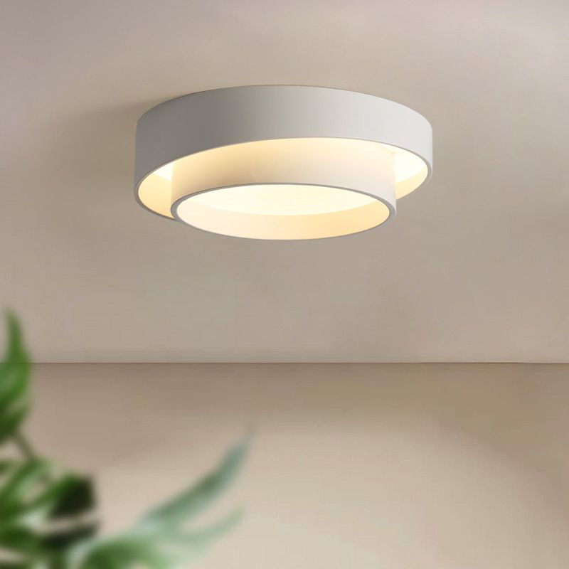 Moderne Stijl Ronde Flush Mount Licht Metaal 1 Licht Plafond Licht voor Slaapkamer