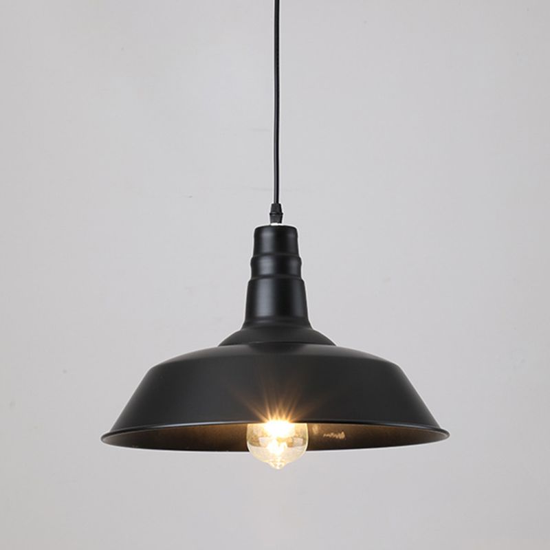 Modern Industrial Barn Shade Hanging Light, Metal 1-Light Pendant Lighting