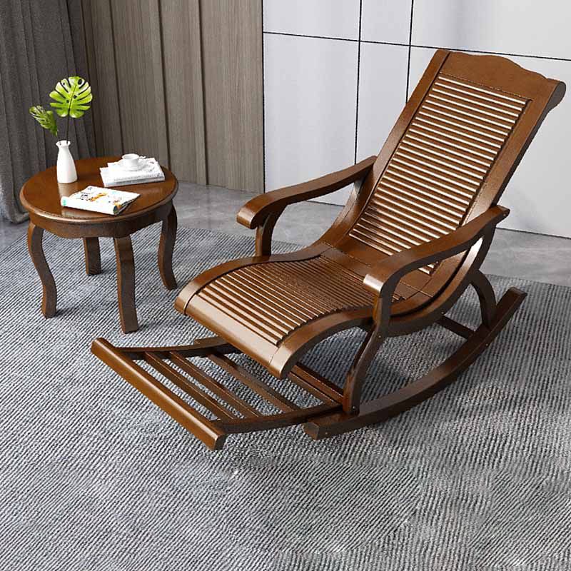 Antique Bamboo Rocking Chair Pure Color Rocker Chair for Living Room