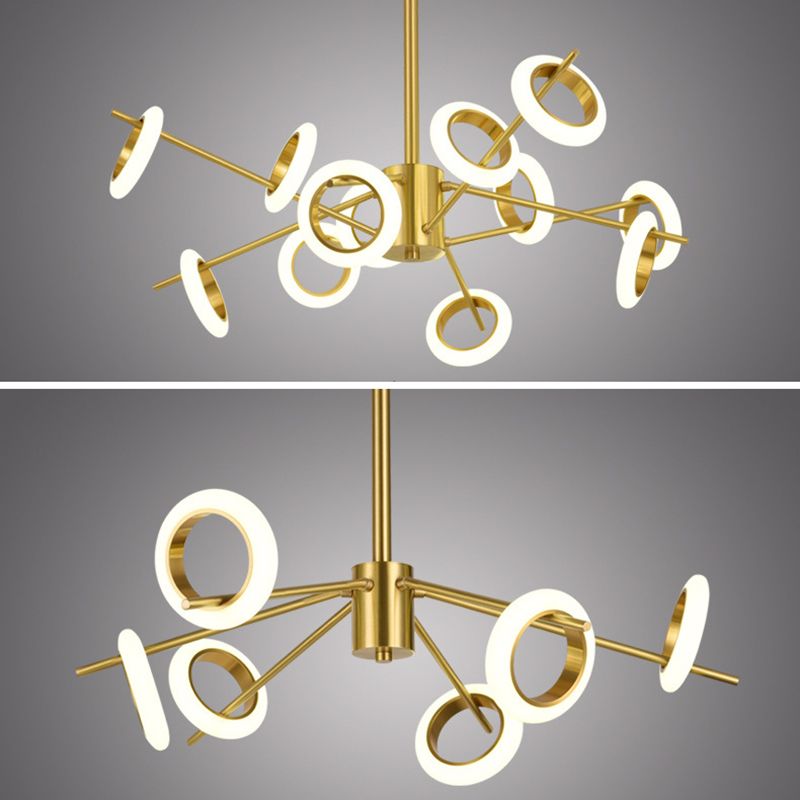 Ultra-modern Multiple Rings Chandelier Lamp Acrylic Suspension Pendant Light for Restaurant
