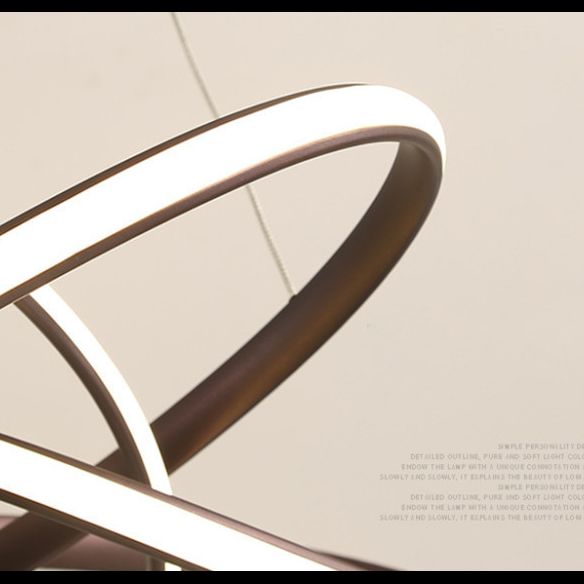 Ultra-modern Seamless Curves LED Chandelier Lamp Metallic Suspension Pendant Light for Restaurant