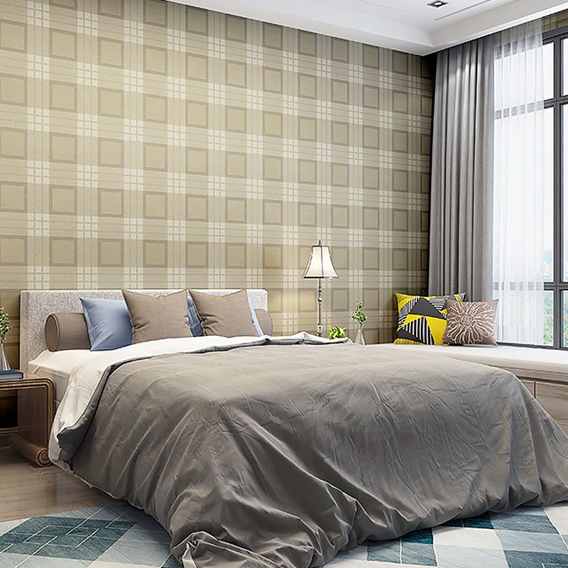 Geometric Checkered Wallpaper Roll Nordic Paper Print Wall Covering in Pastel Color